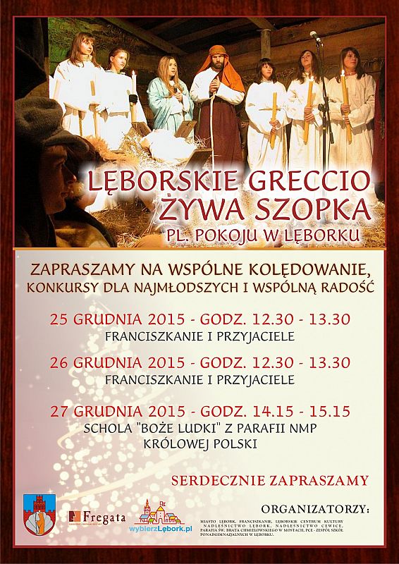 Grafika 1: Lęborska żywa szopka - zapraszamy