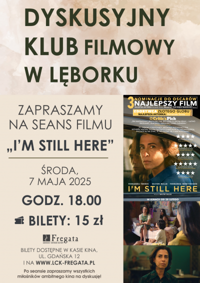 DYSKUSYJNY KLUB FILMOWY: I'm still here grafika